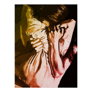 Poster Cri silencieux – Expression d'un tourment intérieu