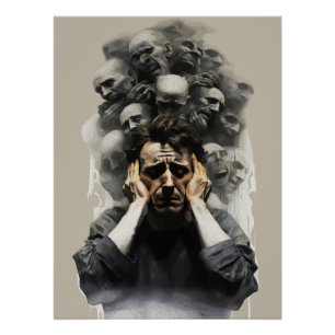 Poster Cri Surréaliste – Peinture Abstraite Émotionnelle