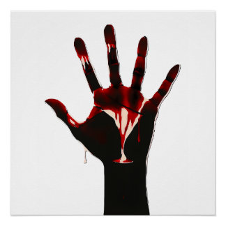 Poster Crimson Flow – Expression graphique de la main