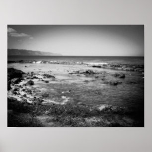 Poster Crique de requins, Oahu B&W