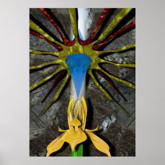Poster cristal et fleur