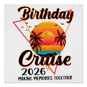 Poster Croisière d'anniversaire 2026 Créer des souvenirs