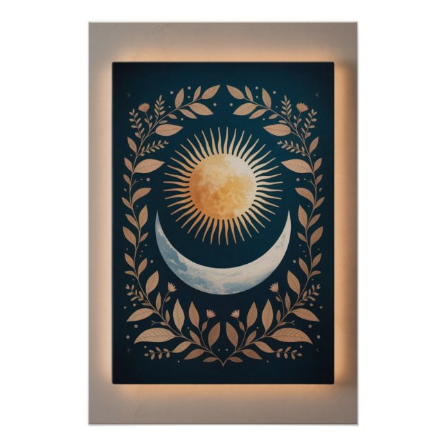 Poster Croissance Abstraite du soleil levant (Devant)