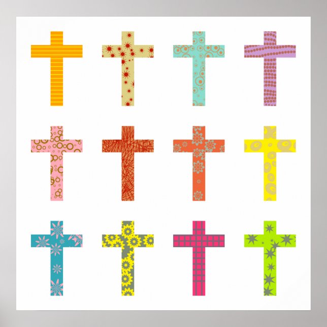Poster Croix à motifs (Devant)