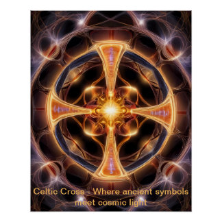 Poster Croix de l'énergie cosmique celtique