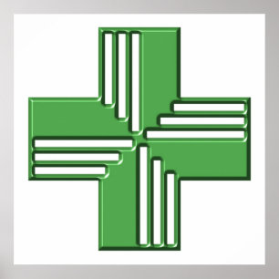 Poster Croix de pharmacie