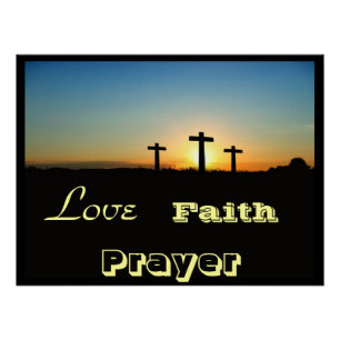 Poster Croix de prière de foi amour christianisme paix de