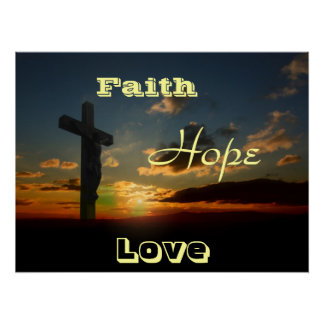 Poster Croix de prière de foi amour christianisme paix de