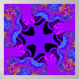 Poster Croix noire et violette