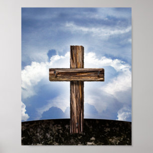 Poster Croix robuste avec ciel
