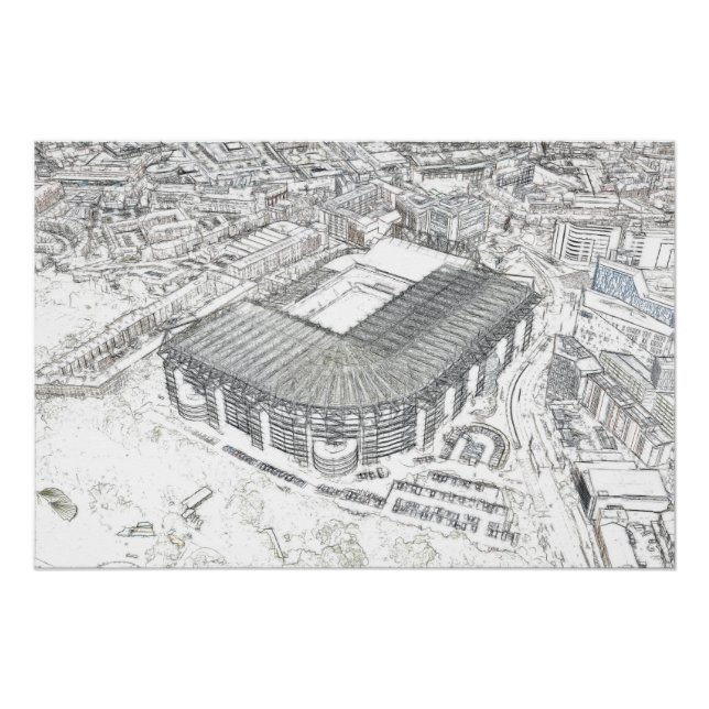 Poster Croquis architectural du stade de Newcastle (Devant)