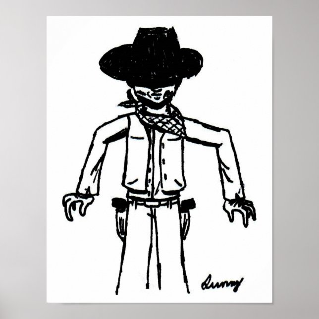 Poster Croquis Cowboy (Devant)