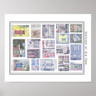 Poster Croquis de la vieille ville Alexandria, VA