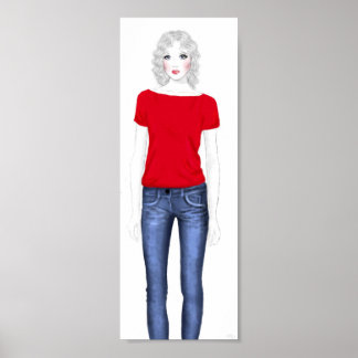 Poster Croquis de mode - Denim