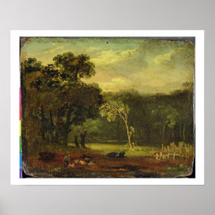 Poster Croquis de nature en parc de Sion, 1819 (huile sur