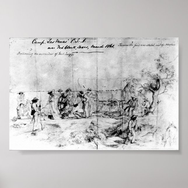 Poster Croquis des États confédérés d'Amérique, 1861 (Devant)