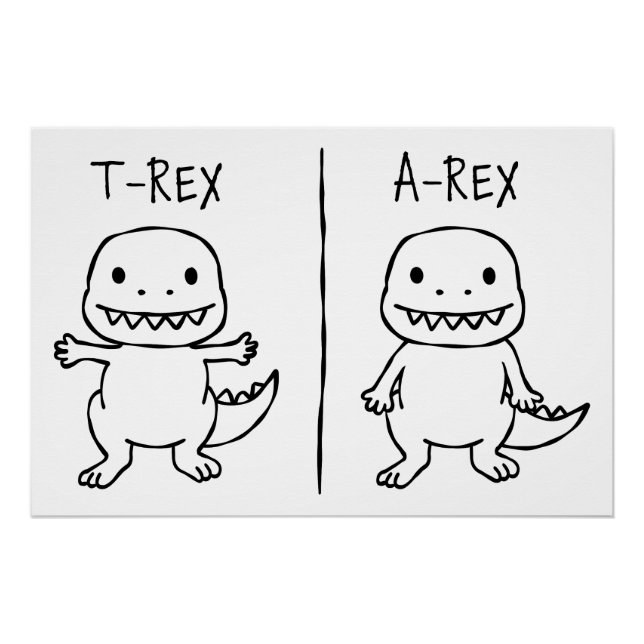 Poster Croquis T-Rex T-Pose (Devant)