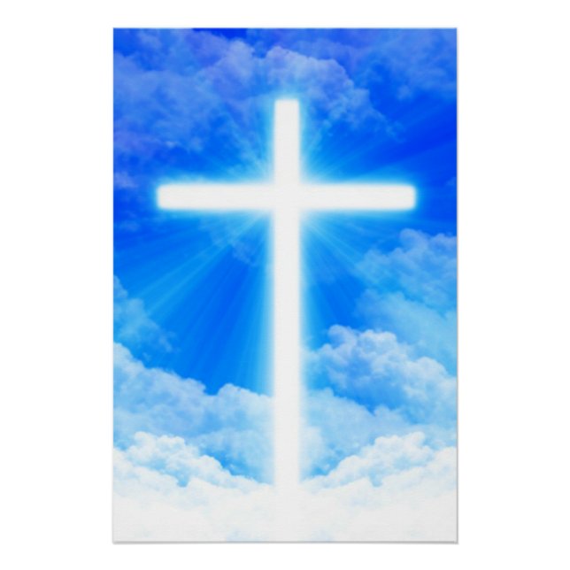 Poster Cross of Light Jesus Christ Customizable Christian (Devant)