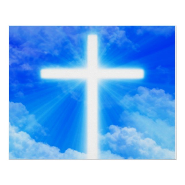 Poster Cross of Light Jesus Christ Customizable Christian (Devant)