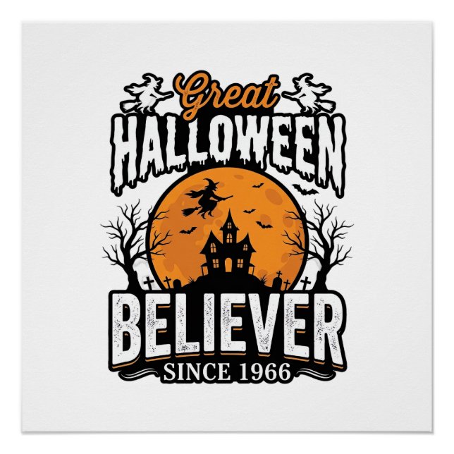 Poster Croyant d'Halloween Vintage Depuis 1966 Graphique_ (Devant)