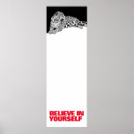 Poster Croyez en vous noir blanc Leopard Pop Art<br><div class="desc">Posters Motivationnels Imprimés - Courage Motivationnel / Confiance Pop Art Leopard Head / Portrait Digital Animal Artwork - Leopard Eyes Pop Art Image</div>