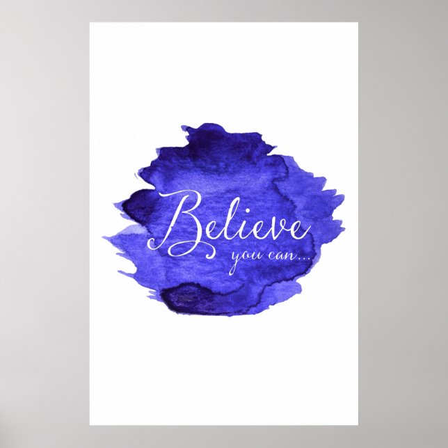 Poster Croyez que vous pouvez aquarelle Citation Inspirat (Devant)