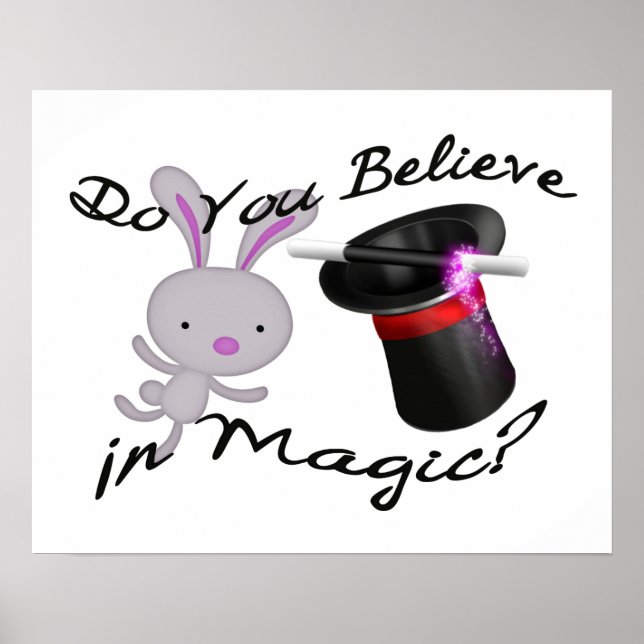 Poster Croyez-Vous En La Magie Top Hat & Rabbit (Devant)