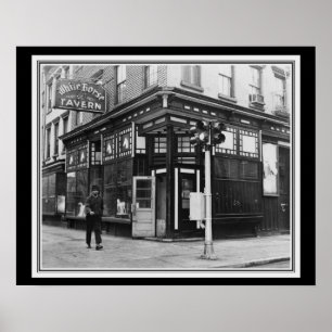Poster Cru B&W 16 x 20 de la taverne NYC de cheval blanc