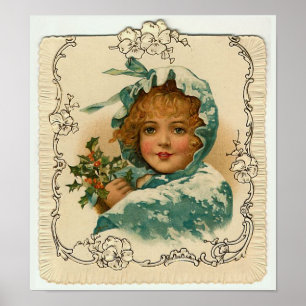 Poster Cru "de houx de Noël"