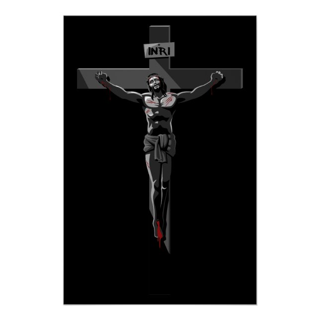 Poster Crucifixion de Jésus dans l'Art Noir (Devant)