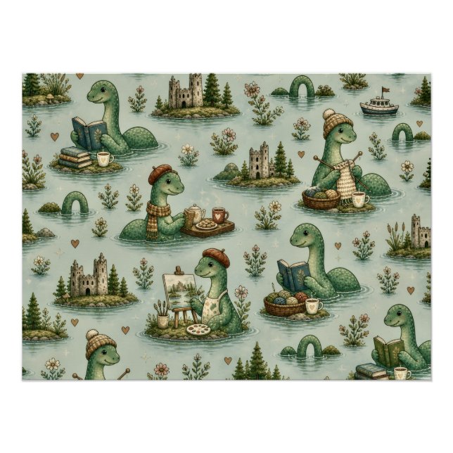 Poster Cryptides confortables Nessie Monstre du Loch Ness (Devant)