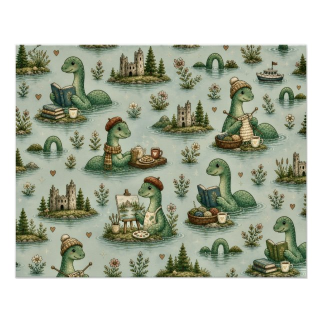 Poster Cryptides cosy Nessie Monstre du Loch Ness loisirs (Devant)
