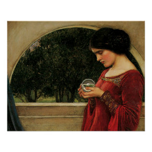 Poster Crystal Ball Woman Waterhouse Peinture
