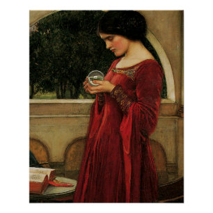Poster Crystal Ball Woman Waterhouse Peinture