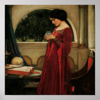 Crystal Ball Woman Waterhouse Peinture