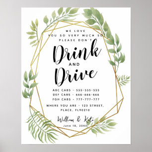 Poster Crystal party Les taxis ne boivent pas et ne condu