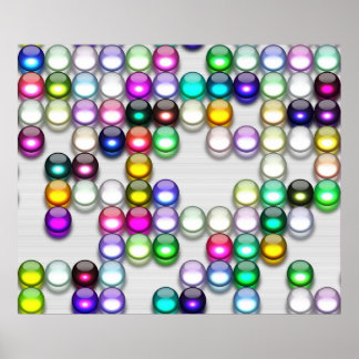 Poster Crystals Art Random Colours Boules 12 x 10