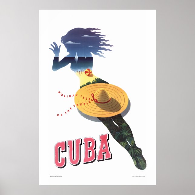 Poster Cuba—Ile de Vacances des Tropiques (Cuba 1) (Devant)