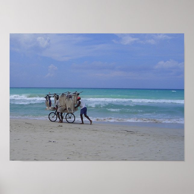 Poster Cuban Beach Scene (Devant)