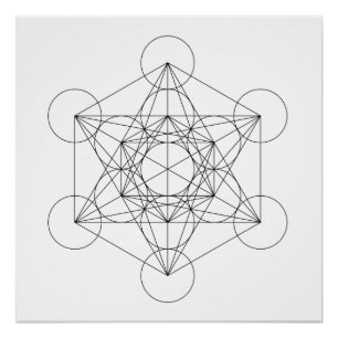 Poster Cube de Metatron noir et blanc