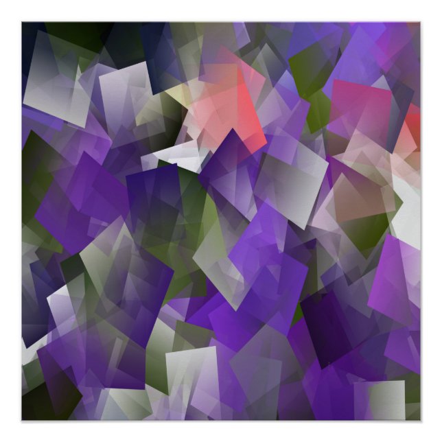 Poster Cubes de glace violette.. (Devant)