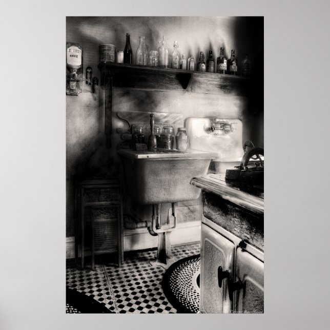 Poster Cuisine - Une vieille cuisine (Devant)