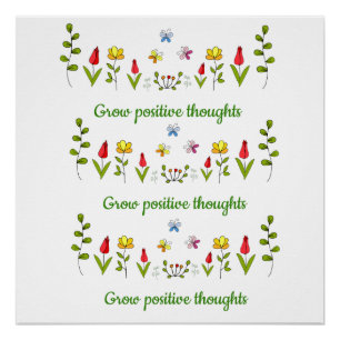 Poster Cultiver des pensées positives fleurs