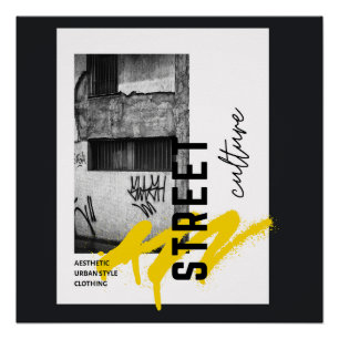 Poster Culture de rue esthétique urbaine photo monochrome