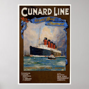 Poster Cunard Line -Lusitania