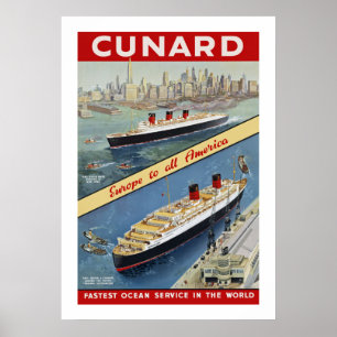 Poster Cunard Queens