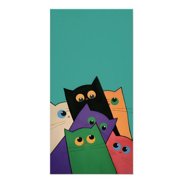 Poster Curious Cats (Devant)