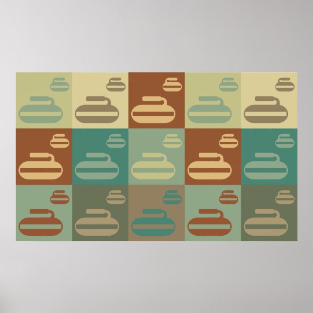 Poster Curling Pop Art (Devant)