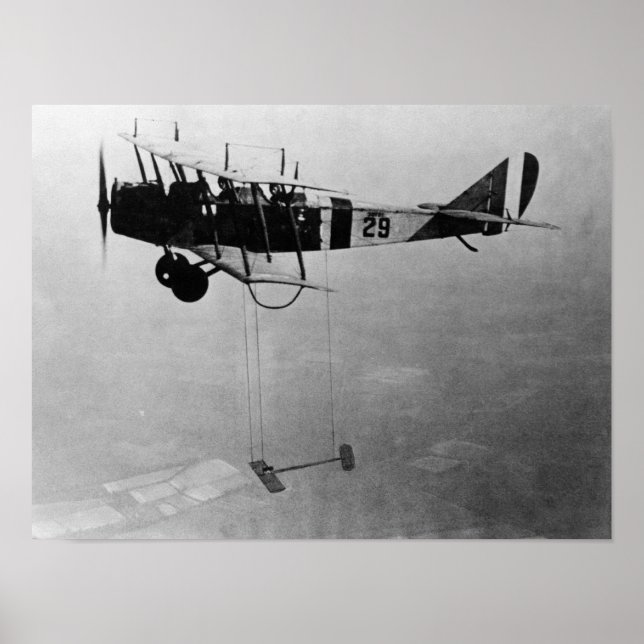 Poster Curtiss JN-4 Jenny Aéronefs Avec Aile Modèle (Devant)