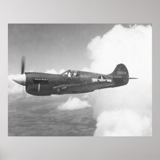 Poster Curtiss P-40E (Devant)